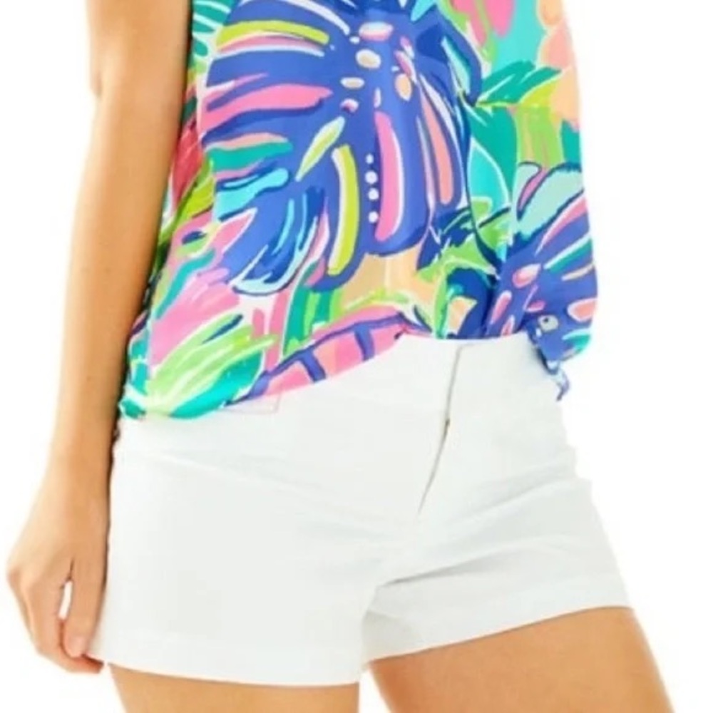 NWT Lilly Pulitzer Ellie stretch shorts in Resort White Sz 14 - Picture 3 of 7
